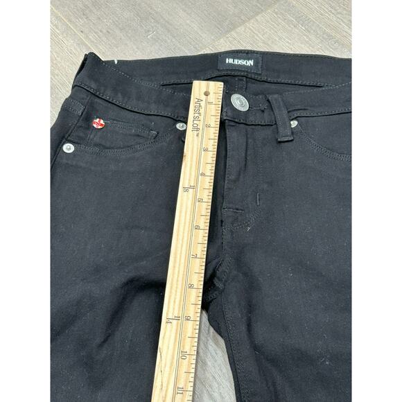 Hudson Women's Black Stretch Harkin Super Skinny Cuffed Jeans Size 25 - Picture 4 of 9